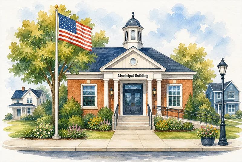 Illustration of a municipal building